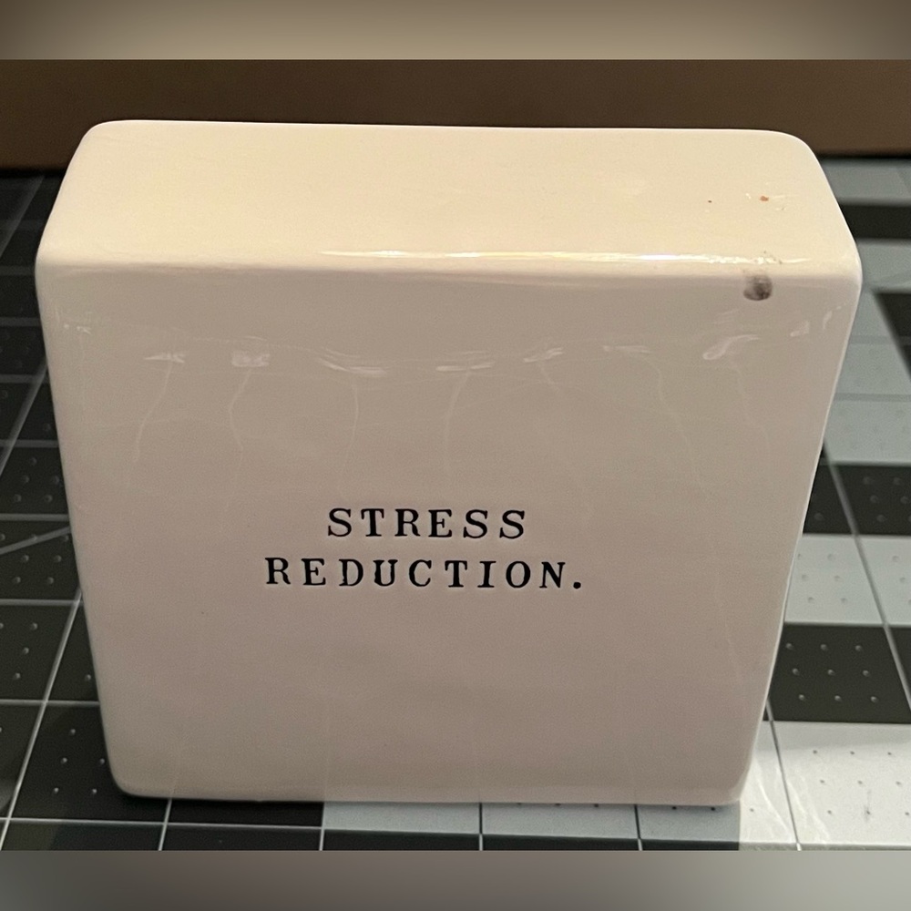 Rae Dunn Ceramic Paperweight Stress Reduction Bang Head Here